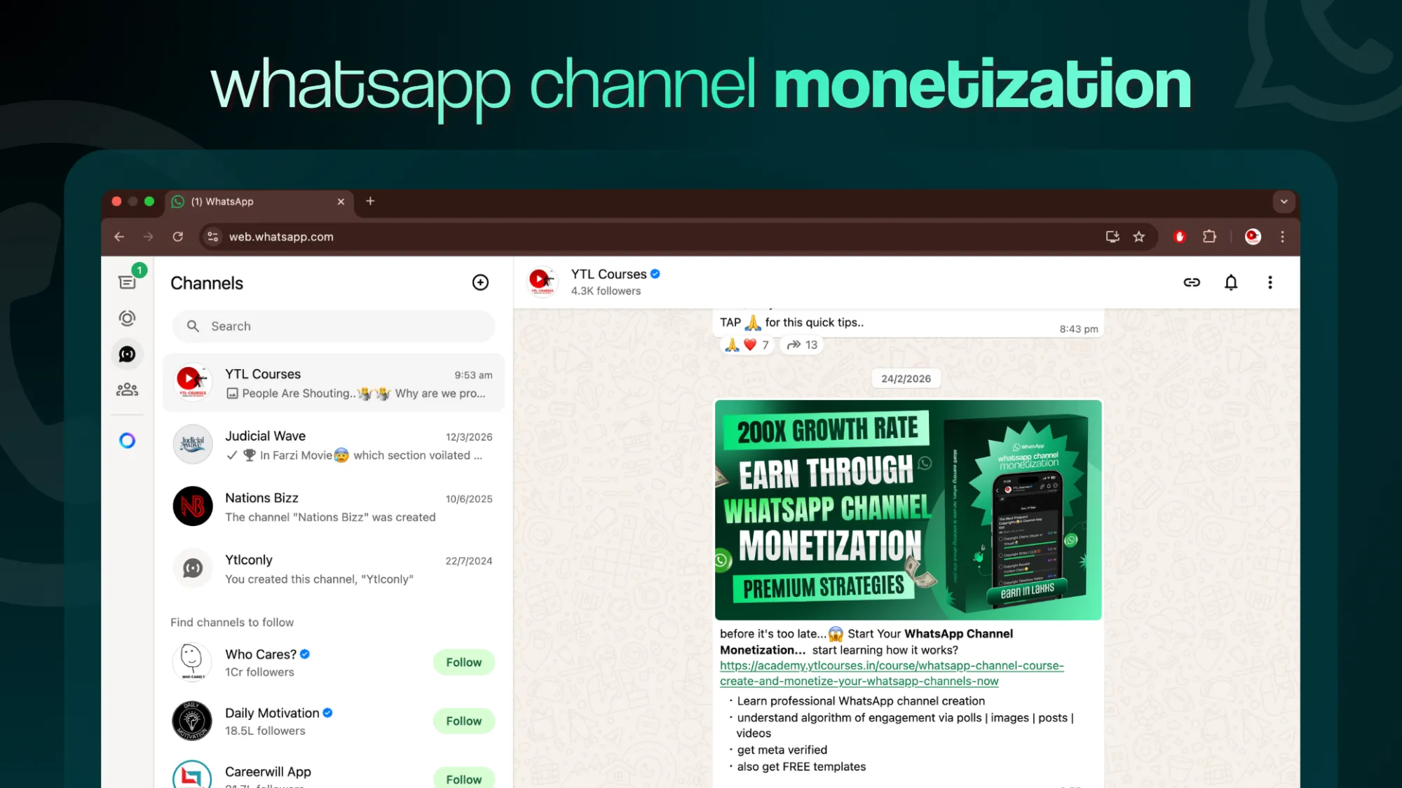 WhatsApp Channel Monetization in India: Complete Guide, Requirements & Course